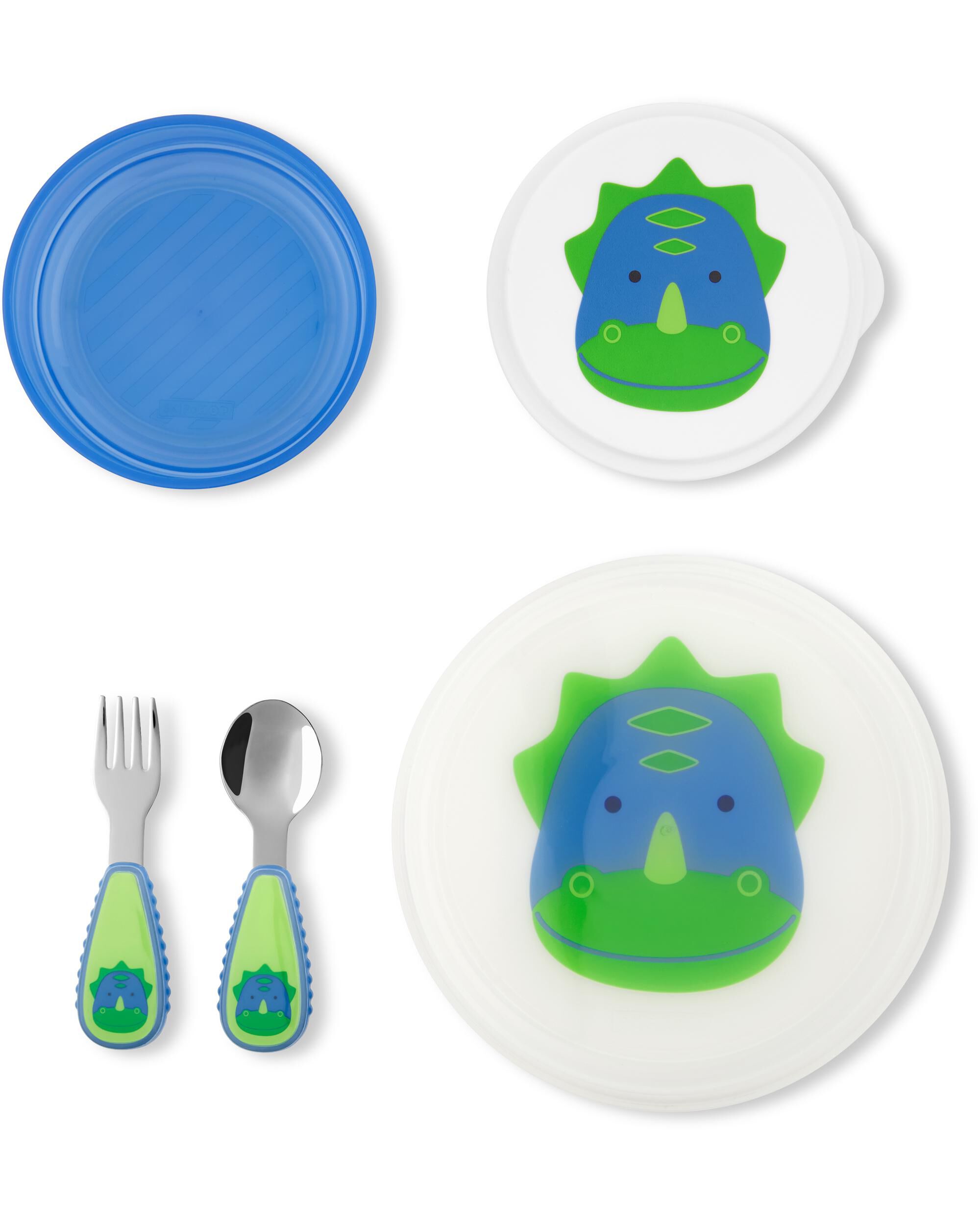 Skip Hop Baby Zoo Little Kid and Toddler Melamine Divided Feeding Plate for Mealtime Dragon 