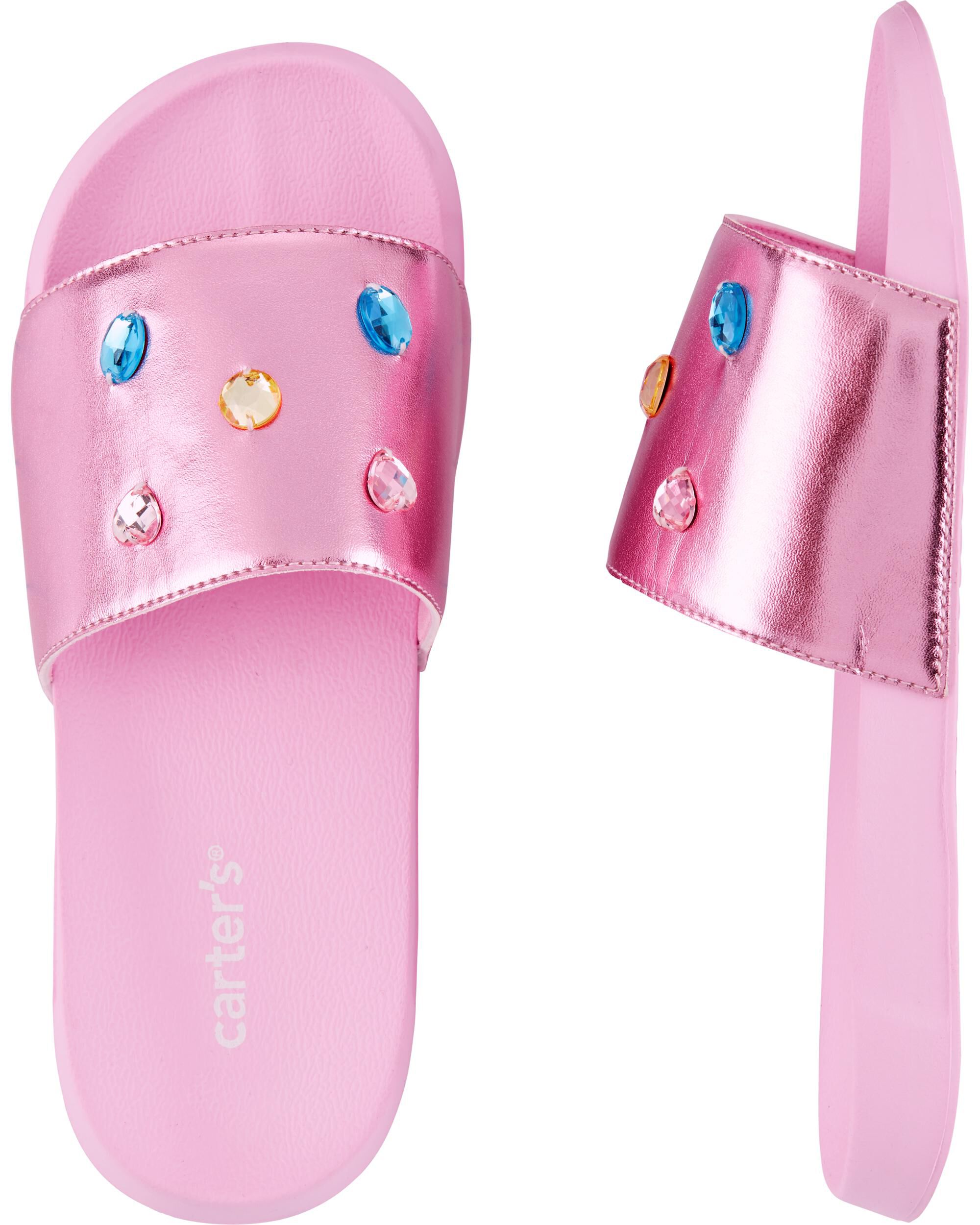 pink rhinestone slides