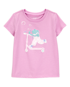 Toddler Girl Scooter Frog Short-Sleeve Graphic Tee - Pink, image 1 of 3 slides