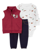 Baby 3-Piece Camping Ranger Little Vest Outfit Set, image 1 of 5 slides