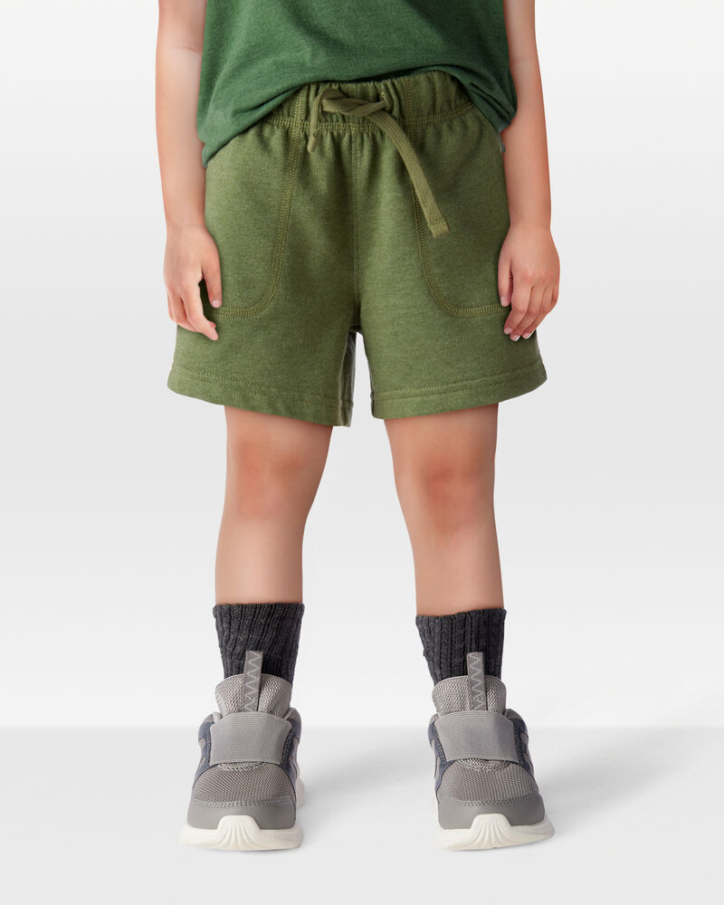 Toddler Boy Pull-On French Terry Shorts - Green, image 2 of 6 slides