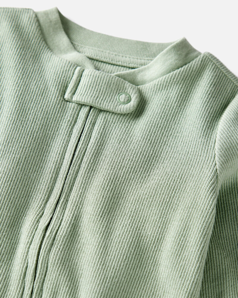 Baby Organic Cotton Rib Sleep & Play Pajamas, image 2 of 5 slides