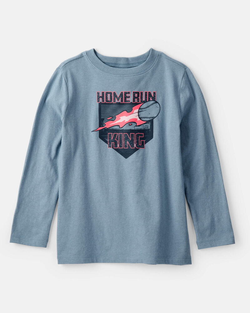 Boys Baseball Long-Sleeve Graphic Tee - Blue, image 1 of 3 slides