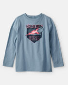 Boys Baseball Long-Sleeve Graphic Tee - Blue, image 1 of 3 slides