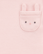 Baby Girl 5-Pack Floral Bunny Short-Sleeve Cotton Bodysuits - Pink, image 3 of 8 slides