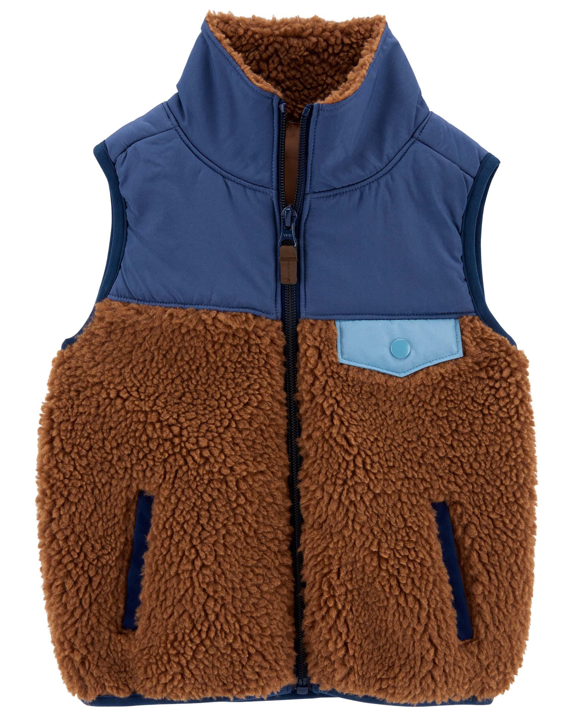 Multi Toddler Zip Up Sherpa Vest skiphop