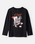 Boys Halloween Trick Or Pizza Long-Sleeve Graphic Tee - Black, image 1 of 3 slides