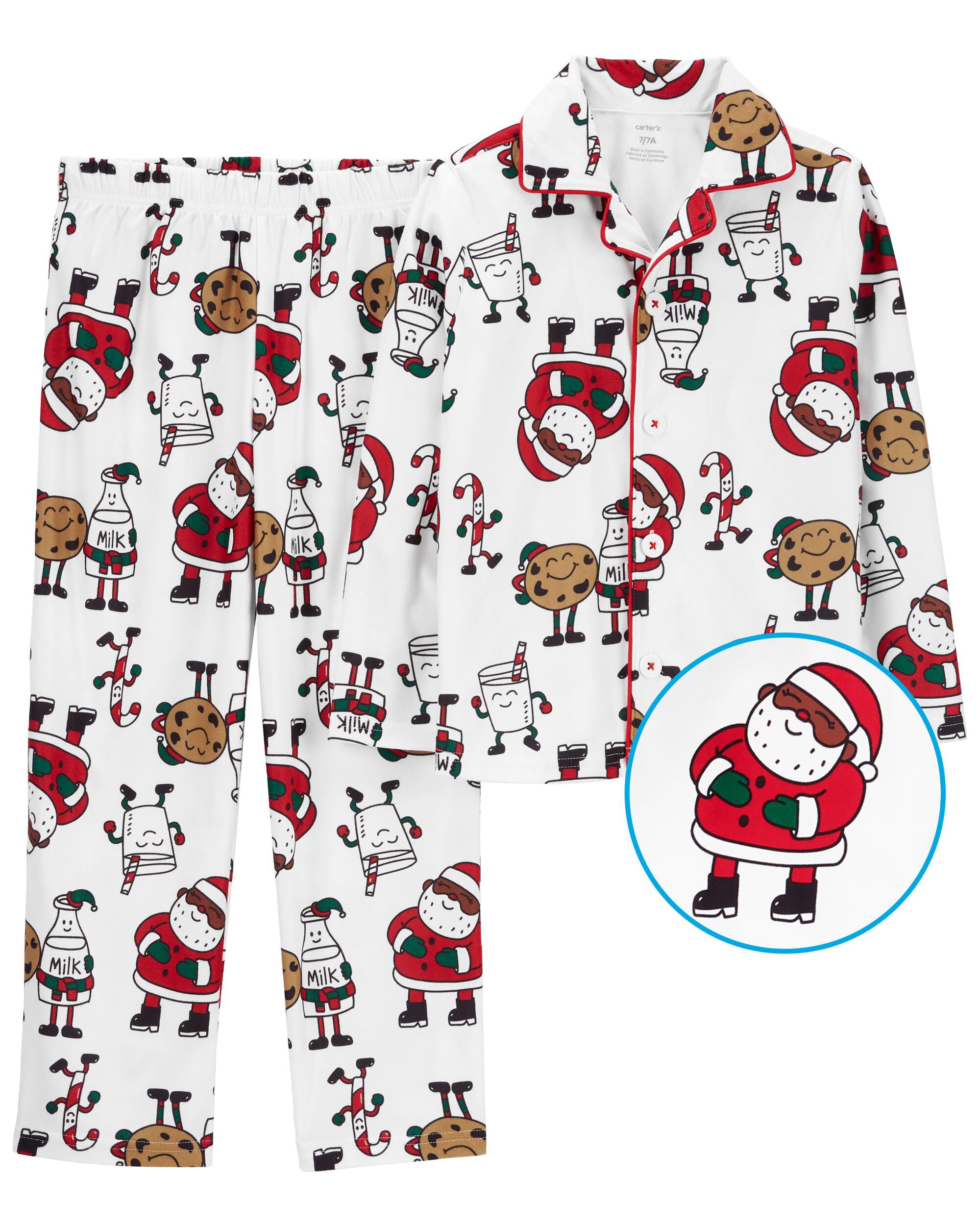 Santa hot sale fleece pajamas