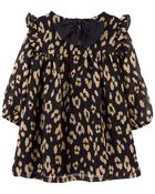 Baby Leopard Bow Dress, image 2 of 5 slides