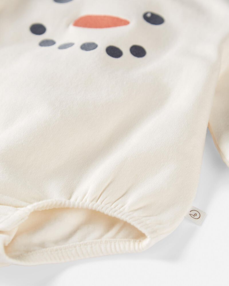 Baby Snowman Bubble Bodysuit Made With Organic Cotton, image 2 of 4 slides