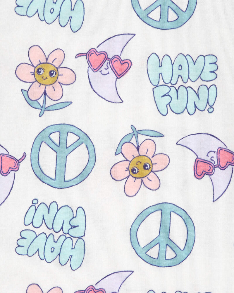 Kid 4-Piece Peace Sign 100% Snug Fit Cotton Pajamas, image 3 of 5 slides