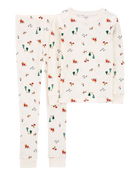 Kid 2-Piece Christmas Print Thermal Pajamas, image 1 of 3 slides