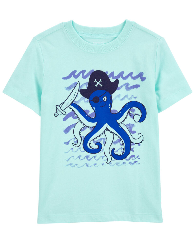 Toddler Octopus Pirate Graphic Tee, image 1 of 2 slides