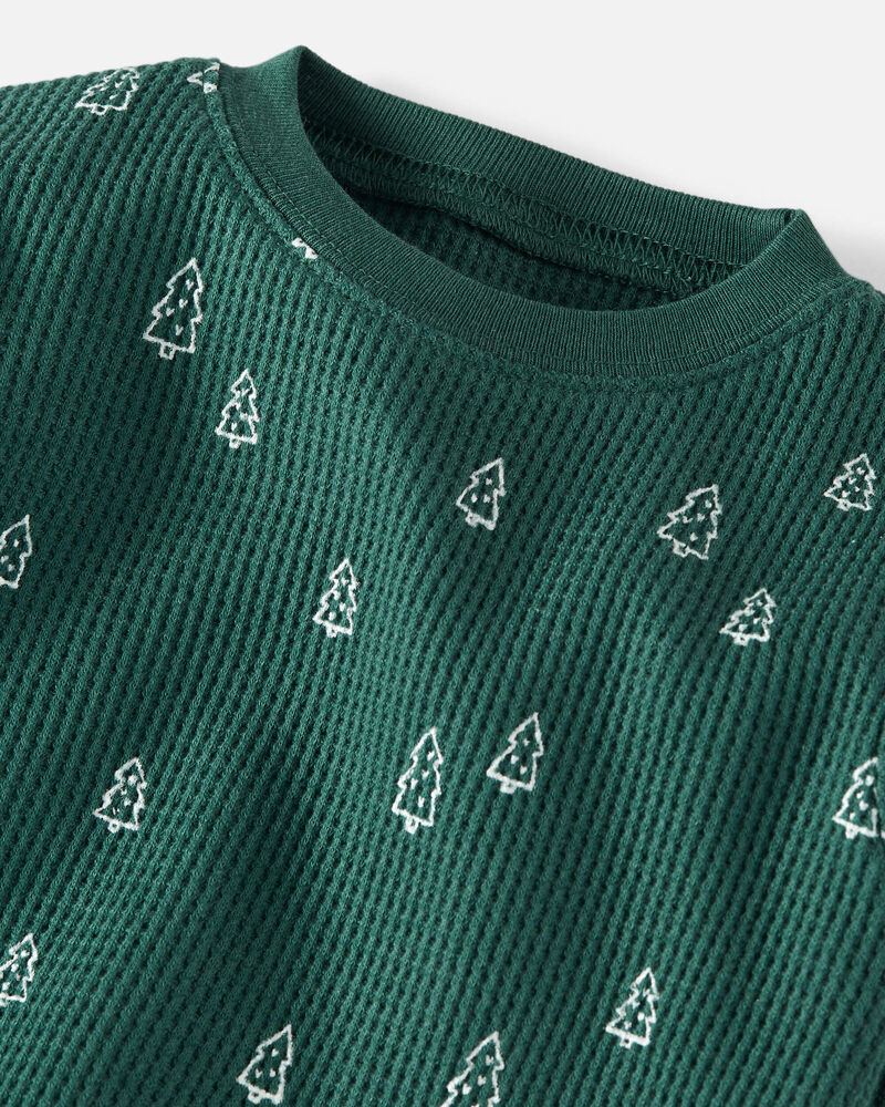 Toddler Waffle Knit Pajamas Set Made with Organic Cotton, image 2 of 4 slides