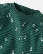 Toddler Waffle Knit Pajamas Set Made with Organic Cotton, image 2 of 4 slides