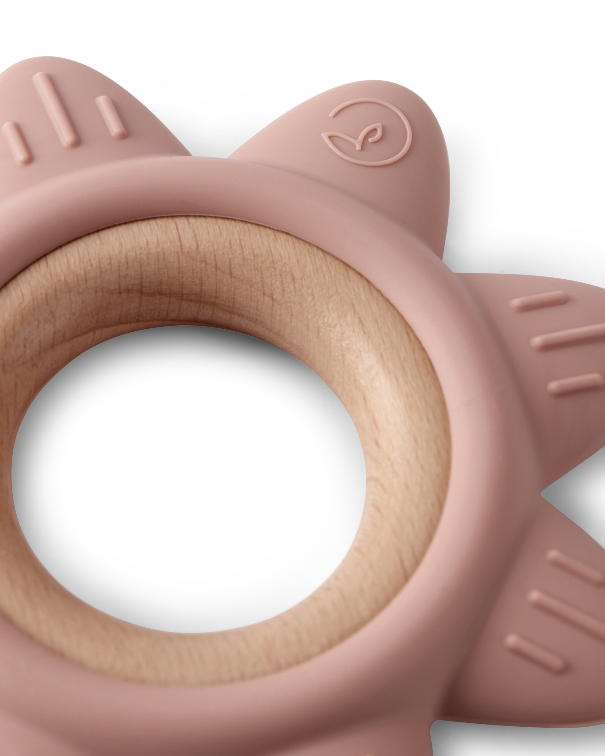 Little Planet Silicone & Wood Teether - Pink, image 3 of 3 slides