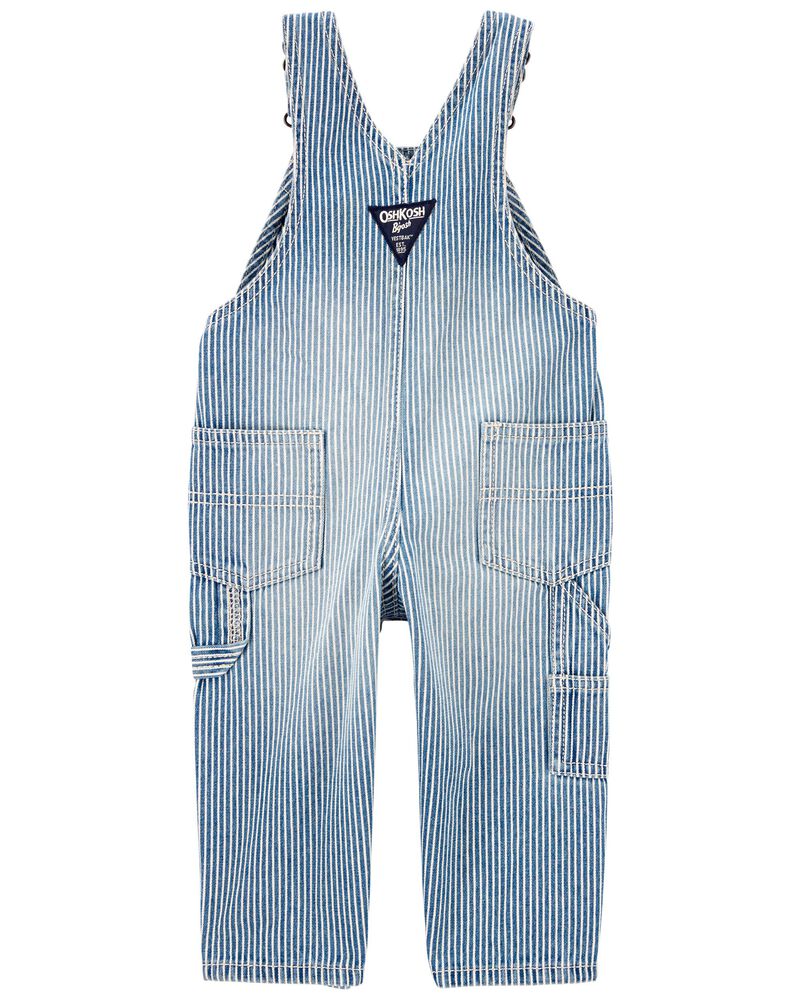 Baby Denim Hickory Stripe Overalls, image 2 of 4 slides