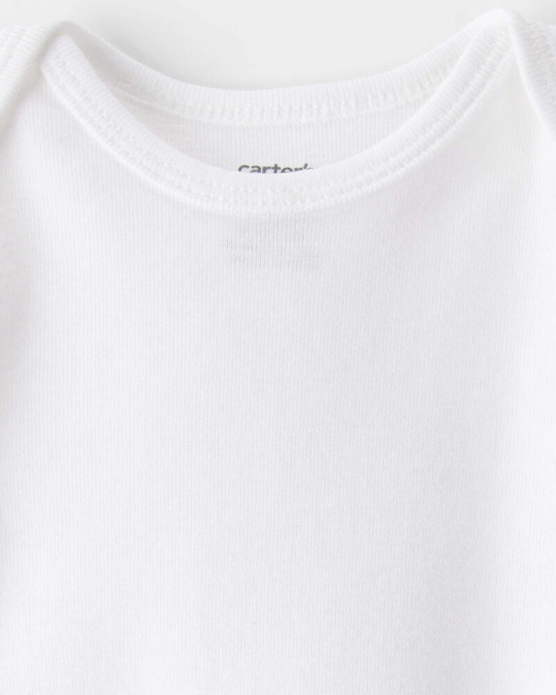 Baby 4-Pack Long-Sleeve Bodysuits - White, image 2 of 6 slides