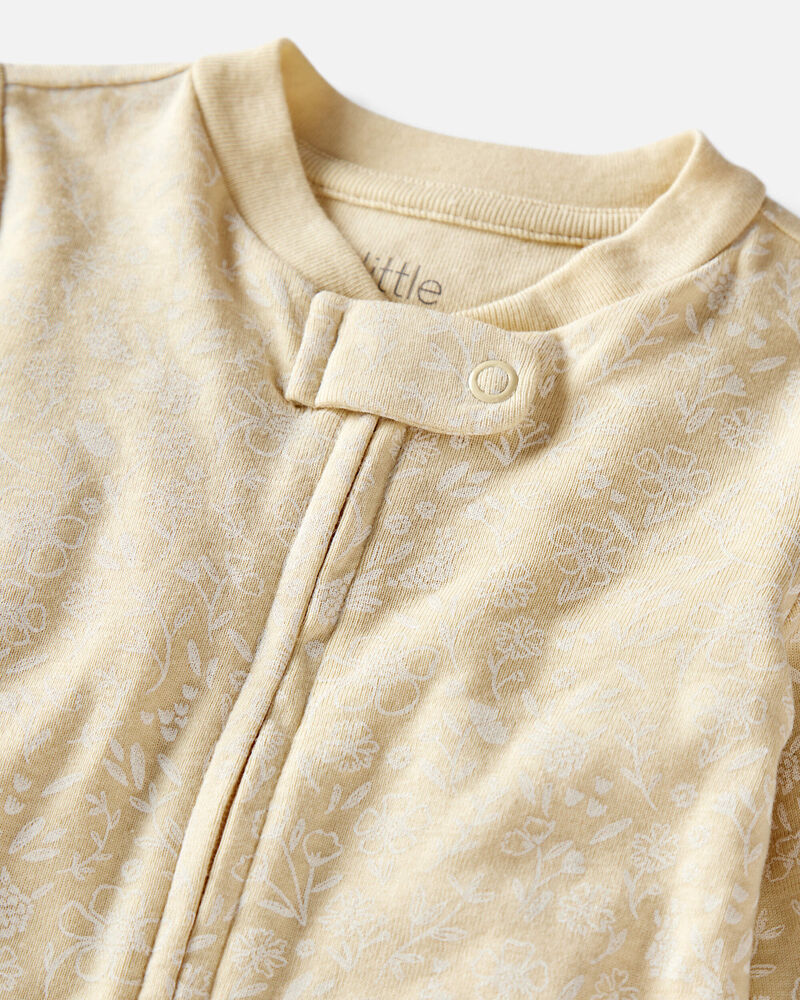 Baby Organic Cotton Floral Sleep & Play Pajamas, image 2 of 4 slides