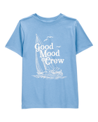 Kid Good Mood Crew Short-Sleeve Graphic Tee - Blue, image 1 of 3 slides