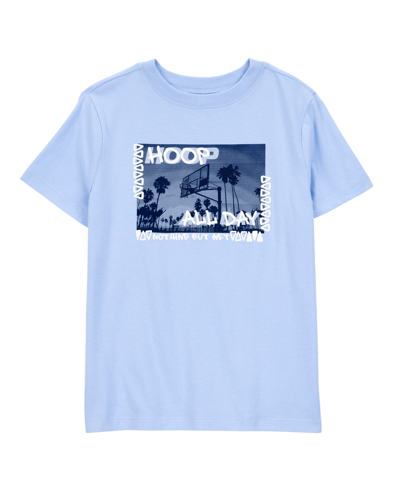 Kid Hoop All Day Short-Sleeve Graphic Tee - Blue, image 1 of 3 slides