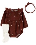 Baby 3-Piece Corduroy Bubble Romper Set, image 1 of 3 slides