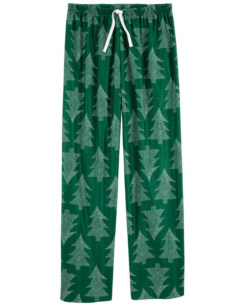 Adult Christmas Tree Fleece Pajama Pants, image 1 of 2 slides