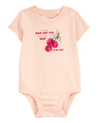 Baby Mom And Dad Tomatoes Short-Sleeve Bodysuit - Pink, image 1 of 3 slides
