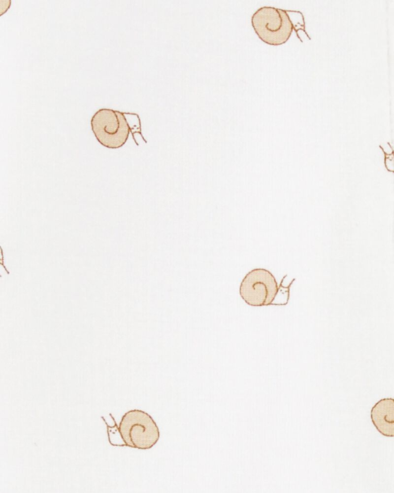 Baby Snail Print Zip-Up PurelySoft Sleep & Play Pajamas, image 5 of 6 slides