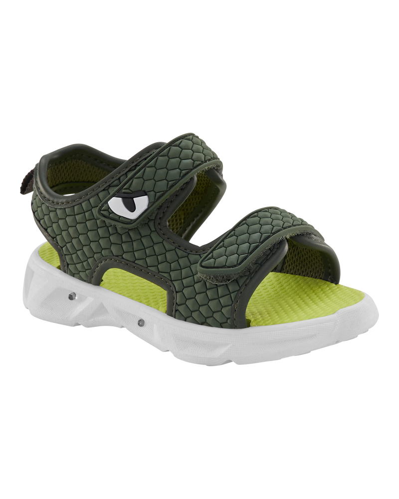 Toddler Rugged Light Up Sandals - Green, image 1 of 8 slides