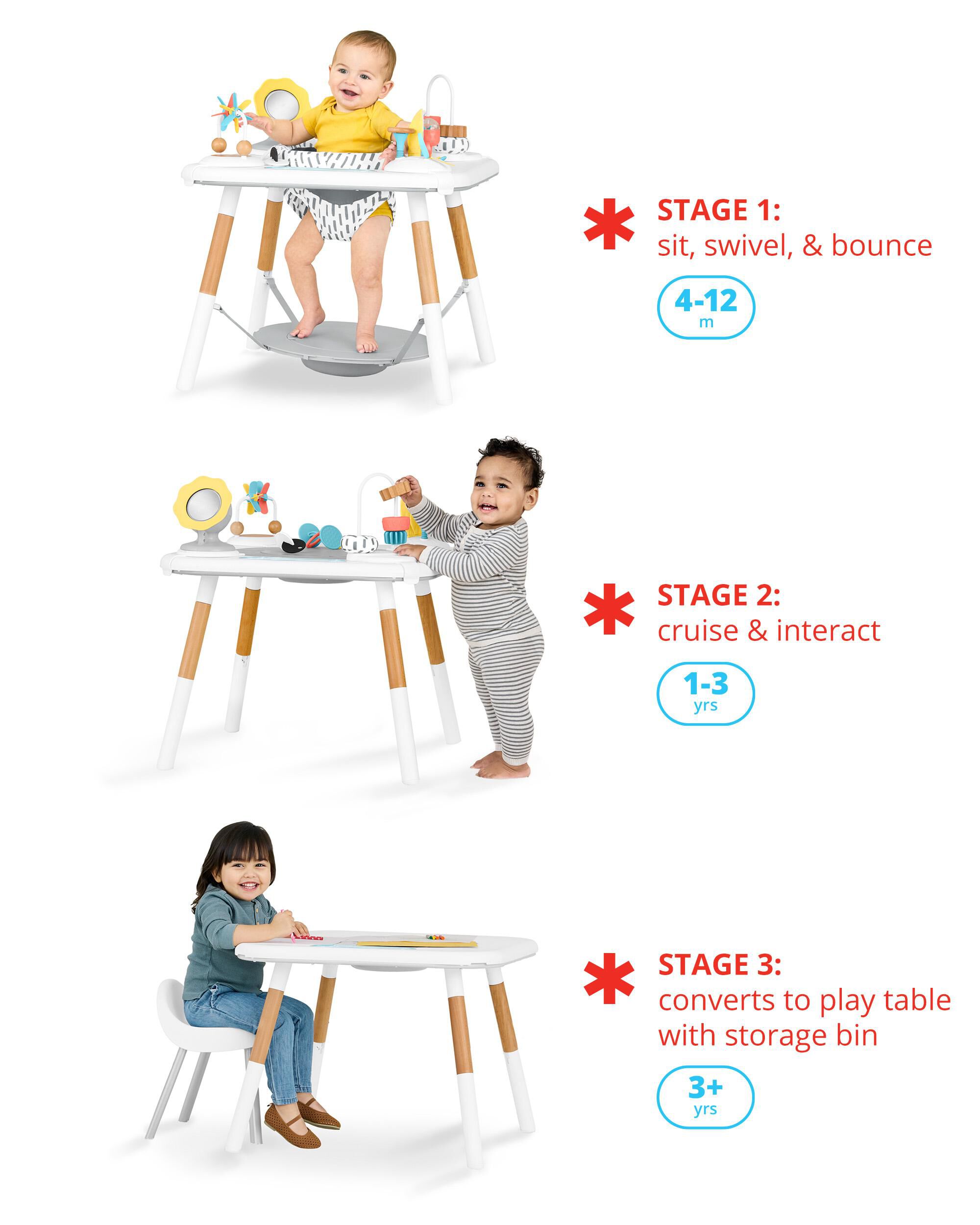 Baby Discoverosity Montessori-Inspired 3-Stage Activity Center & Play Table, image 3 of 8 slides