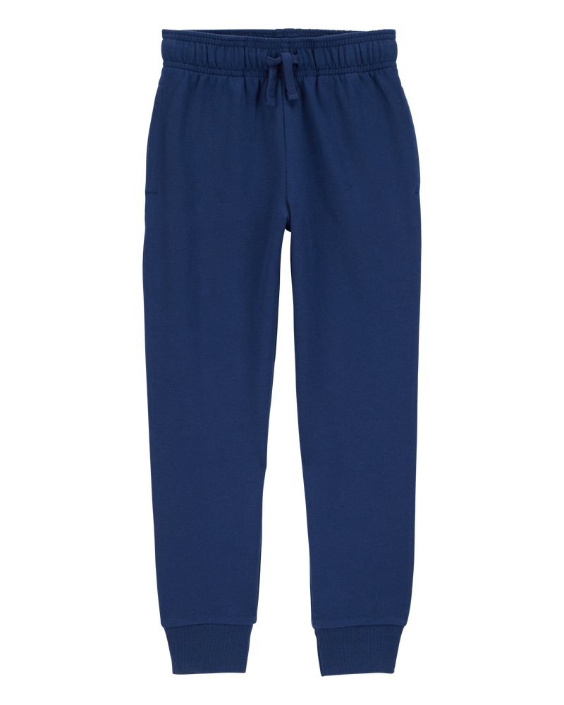 Kid Pull-On Drawstring Joggers - Navy, image 1 of 4 slides