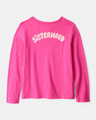 Girls Sisterhood Long-Sleeve Graphic Tee - Pink, image 2 of 5 slides
