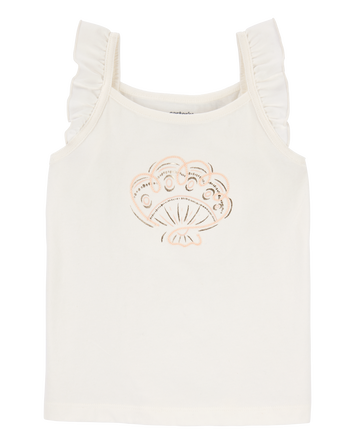 Baby Seashell Flutter-Sleeve Tank - White, 