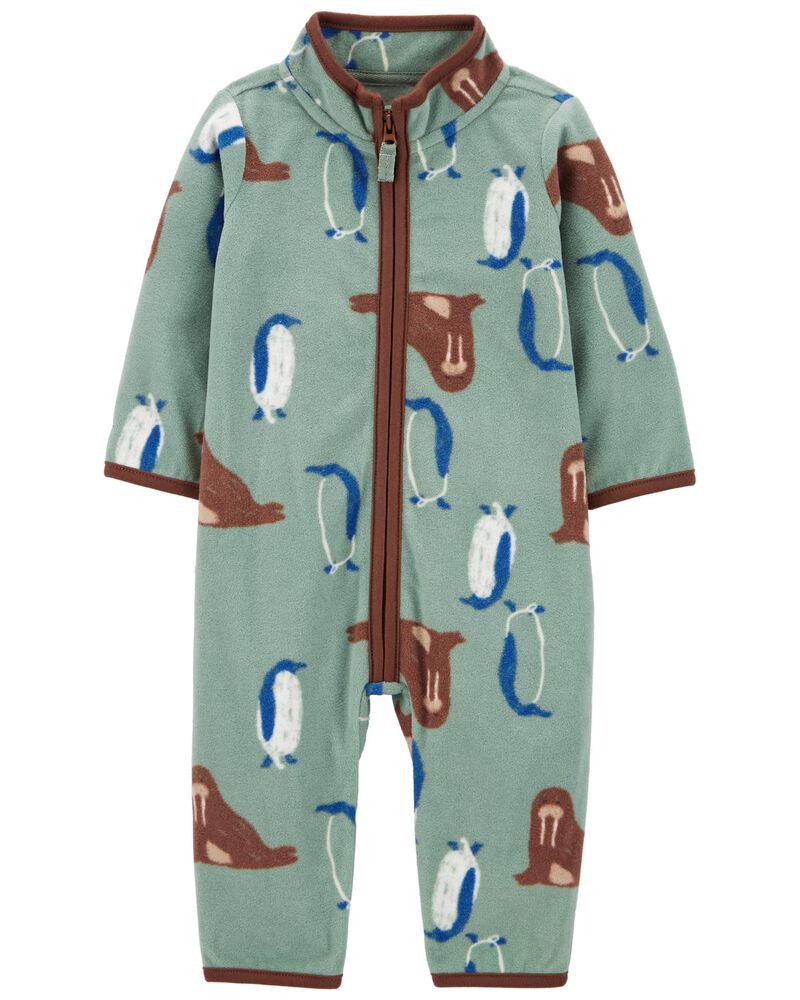 Baby Penguin Fleece Jumpsuit, image 1 of 3 slides