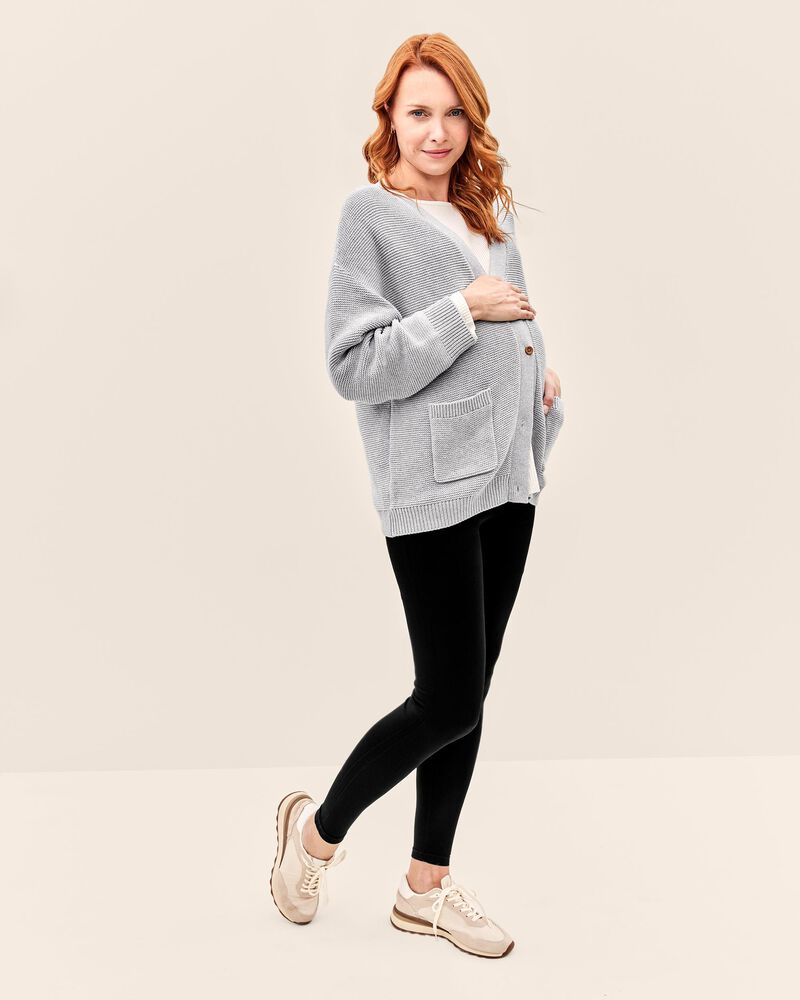 Everyday Grey Womens Maternity Oversized Essential Cardigan