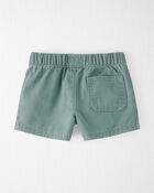 Baby Organic Cotton Drawstring Shorts in Green, image 2 of 4 slides