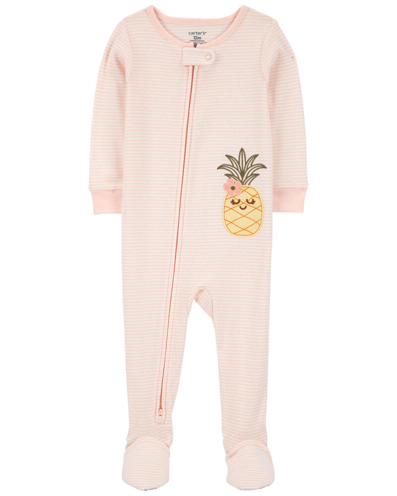 Baby 1-Piece Pineapple 100% Snug Fit Cotton Footie Pajams, image 1 of 4 slides