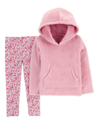 Toddler 2-Piece Fuzzy Pullover & Legging Set, image 1 of 3 slides