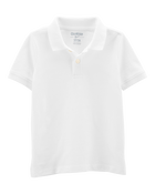 Toddler White Piqué Polo Shirt, image 1 of 2 slides