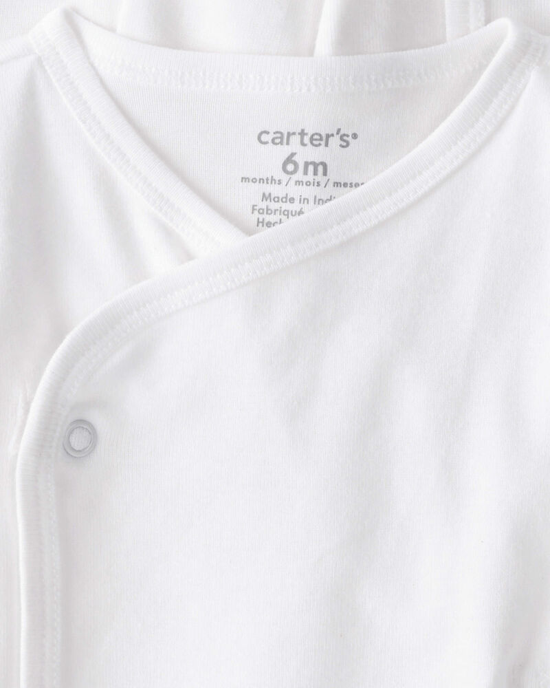 Baby 4-Pack Side-Snap Tees - White, image 2 of 2 slides