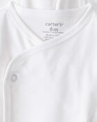 Baby 4-Pack Side-Snap Tees - White, image 2 of 2 slides