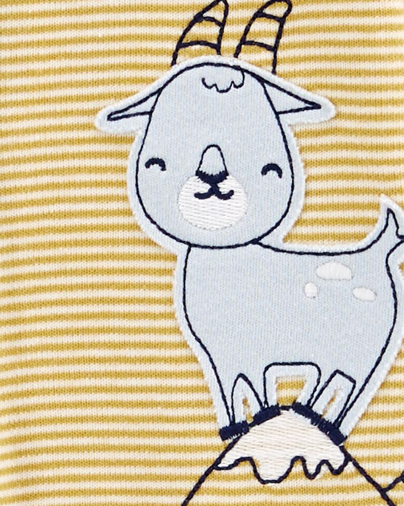 Baby Goat Snap-Up Cotton Sleep & Play Pajamas, image 2 of 3 slides