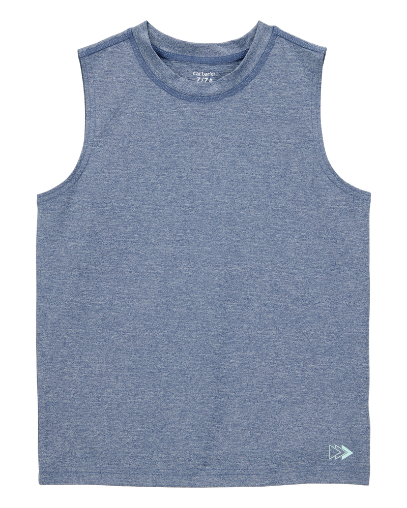 Kid Active Muscle Tank - Blue, image 1 of 3 slides