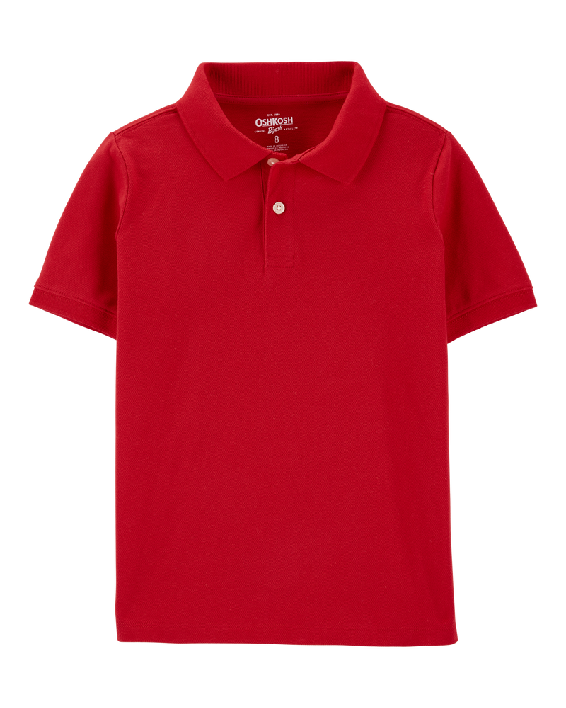 Kid Red Piqué Polo Shirt, image 1 of 2 slides