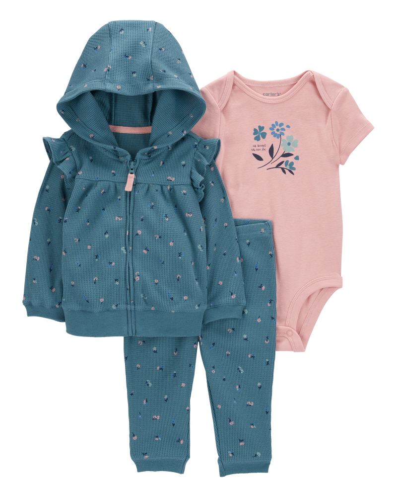 Baby 3-Piece Floral Little Jacket Set, image 1 of 4 slides