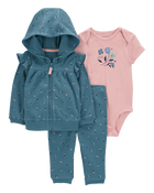 Baby 3-Piece Floral Little Jacket Set, image 1 of 4 slides