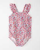 Baby Floral Print Recycled Swimsuit, image 1 of 5 slides