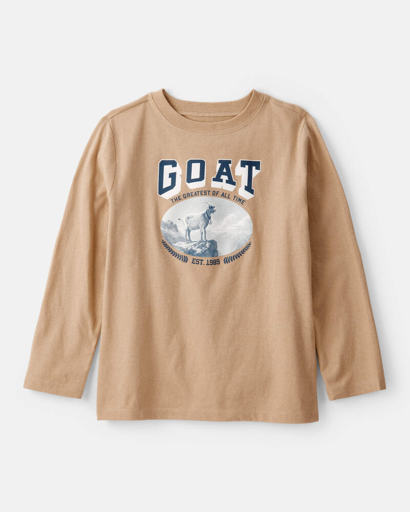 Boys GOAT Long-Sleeve Graphic Tee - Brown, image 1 of 3 slides