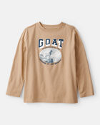 Boys GOAT Long-Sleeve Graphic Tee - Brown, image 1 of 3 slides